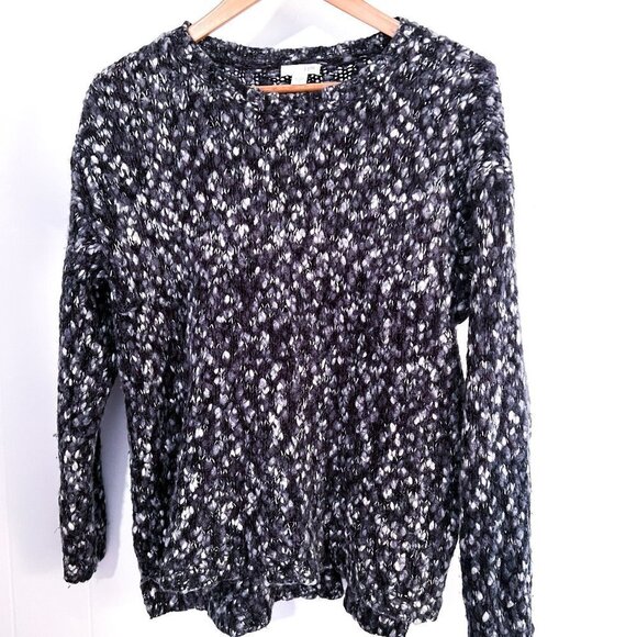 J. Jill Sweaters - J Jill Chunky Marled Knit Gray Crew Neck Oversized Sweater Wool Blend Medium
